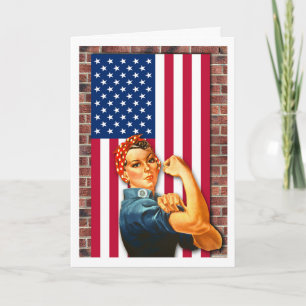 Patriotischer Tag der Arbeit Rosie the Riveter USA Karte