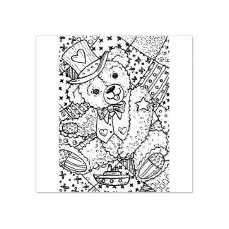 PATRIOTISCHER TEDDY BAR, PATCHWORT QUILT RUBBER BR GUMMISTEMPEL