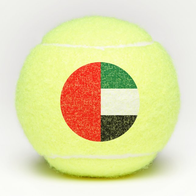 Patriotischer Tennisball mit Flagge der VAE Tennisbälle (Vorderseite)