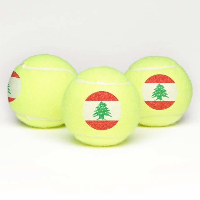 Patriotischer Tennisball mit Flagge des Libanon Tennisbälle (Multi)