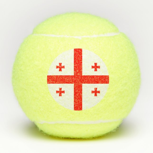 Patriotischer Tennisball mit Flagge Georgiens Tennisbälle (Vorderseite)