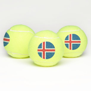 Patriotischer Tennisball mit Flagge Islands Tennisbälle
