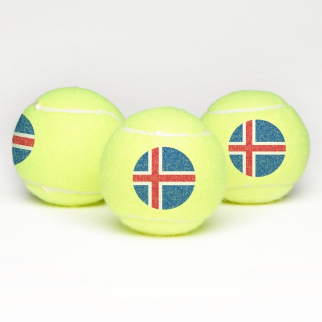 Patriotischer Tennisball mit Flagge Islands Tennisbälle (Multi)