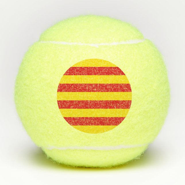 Patriotischer Tennisball mit Flagge Kataloniens Tennisbälle (Vorderseite)