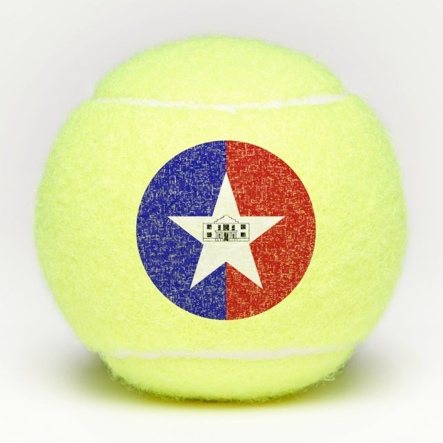Patriotischer Tennisball mit Flagge von San Antoni Tennisbälle (Vorderseite)