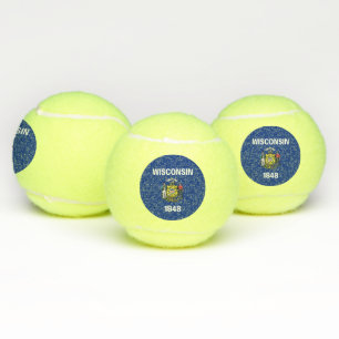 Patriotischer Tennisball mit Flagge von Wisconsin Tennisbälle