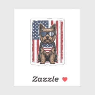 Patriotischer Terrier-Hund Vintage-Flagge Vektor-D Aufkleber
