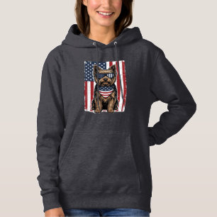 Patriotischer Terrier-Hund Vintage-Flagge Vektor-D Hoodie