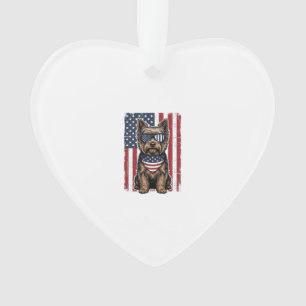 Patriotischer Terrier-Hund Vintage-Flagge Vektor-D Ornament