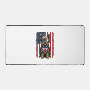 Patriotischer Terrier-Hund Vintage-Flagge Vektor-D Schreibtischunterlage