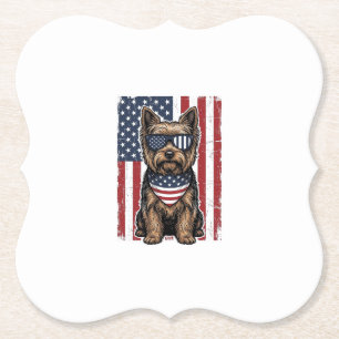 Patriotischer Terrier-Hund Vintage-Flagge Vektor-D Untersetzer