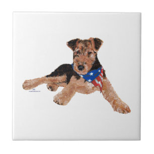 Patriotischer Terrier-Welpe Fliese