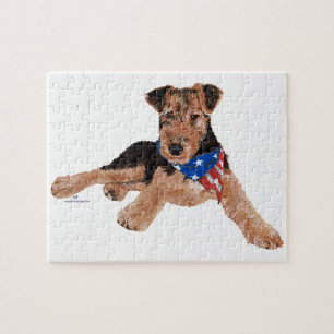 Patriotischer Terrier-Welpe Puzzle