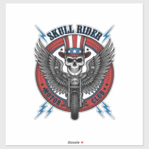 Patriotischer Totenkopf Motorrad Adler Vintage Aufkleber
