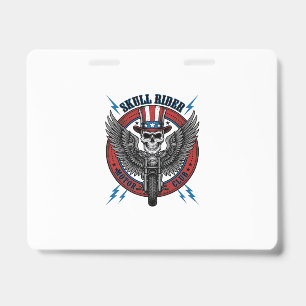 Patriotischer Totenkopf Motorrad Adler Vintage Ausweis