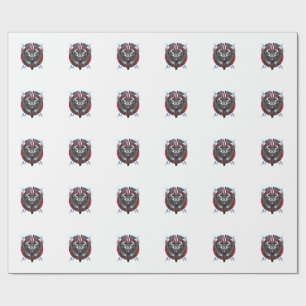 Patriotischer Totenkopf Motorrad Adler Vintage Geschenkpapier
