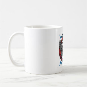 Patriotischer Totenkopf Motorrad Adler Vintage Kaffeetasse