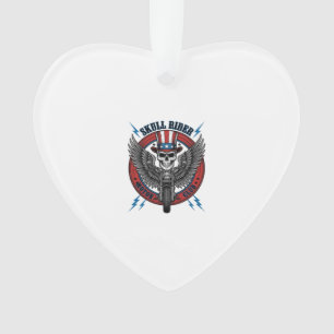 Patriotischer Totenkopf Motorrad Adler Vintage Ornament