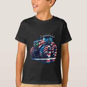 Patriotischer Traktor Amerikanische Flagge T-Shirt