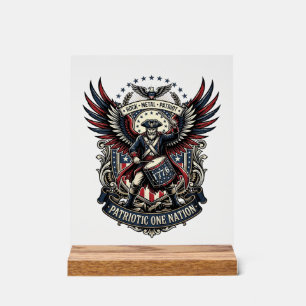 Patriotischer Trommler der Liberty Music Rock Meta Acrylschild