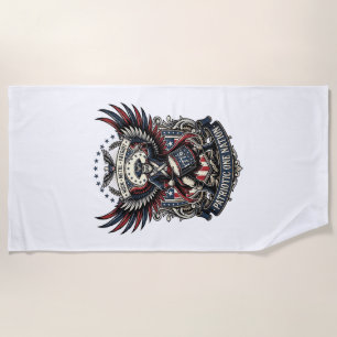 Patriotischer Trommler der Liberty Music Rock Meta Strandtuch