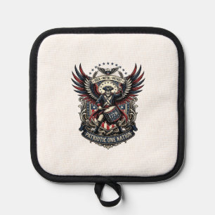 Patriotischer Trommler der Liberty Music Rock Meta Topflappen