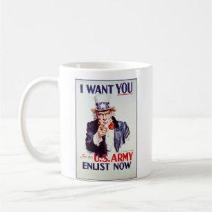 Patriotischer Uncle Sam - Vintages Plakat Kaffeetasse