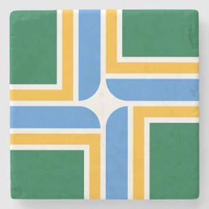 Patriotischer Untersetzer mit der Flagge von Portl