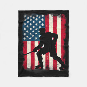 Patriotischer US-Flagge Eishockeyspieler Fleecedecke