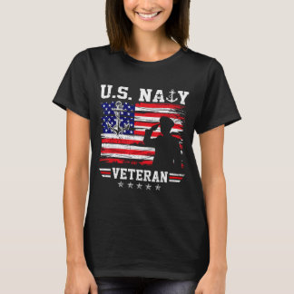 Patriotischer US-Marine-Veteranflagge USA-Matrose T-Shirt