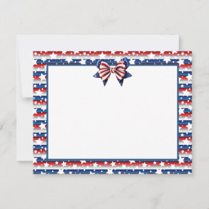 Patriotischer US-Semiquincentennial-Coquette-Bogen Mitteilungskarte