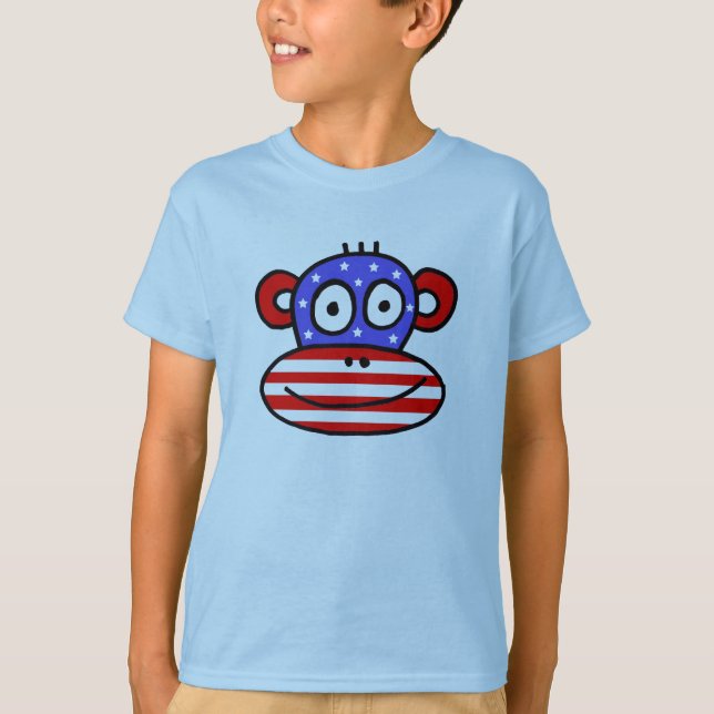 Patriotischer USA-Affe T-Shirt (Vorderseite)