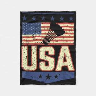 Patriotischer USA-Amerikanischer Flagge Badminton  Fleecedecke