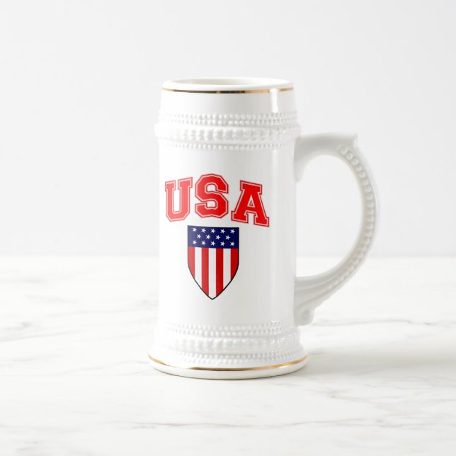 Patriotischer USA-Amerikanischer Flaggen Schild Bierglas (Rechts)