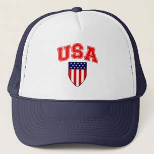 Patriotischer USA-Amerikanischer Flaggen Schild Truckerkappe
