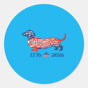 Patriotischer USA-Flagge-Dachshund-Weenie-Wiener-H Runder Aufkleber