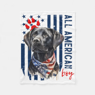 Patriotischer USA-Flagge Schwarzer Labrador All Am Fleecedecke