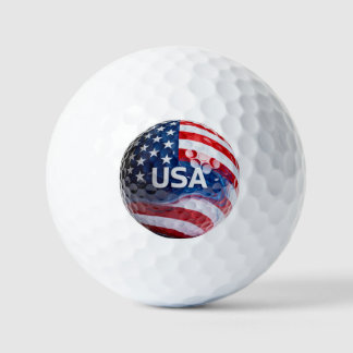 Patriotischer USA-Flaggen-Golfball Makro | Amerika Golfball