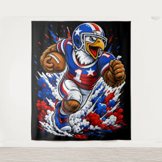 Patriotischer USA-Fußballadler #1 Footballspieler Wandteppich