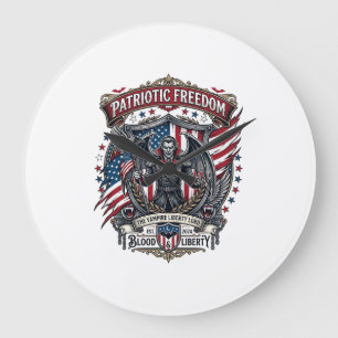 Patriotischer Vampir Freiheitslord Horror Monster Große Wanduhr