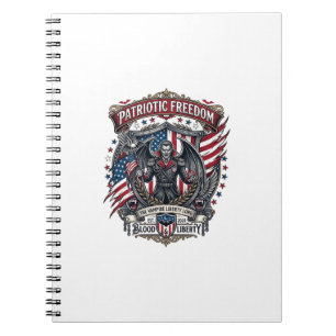 Patriotischer Vampir Freiheitslord Horror Monster Notizblock