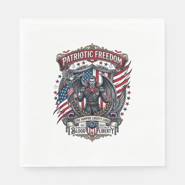 Patriotischer Vampir Freiheitslord Horror Monster  Serviette (Vorderseite)