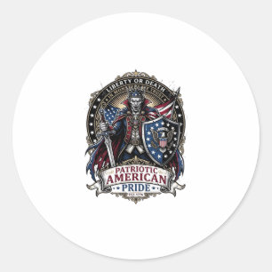Patriotischer Vampir Liberty Lord Horror Monster P Runder Aufkleber