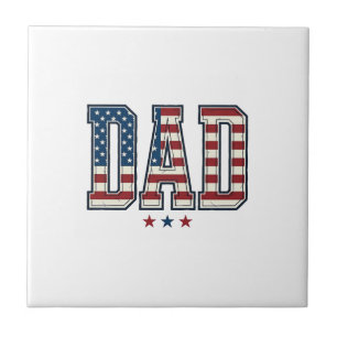 Patriotischer Vater Amerikanische Flagge Vintage V Fliese