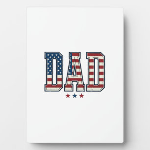 Patriotischer Vater Amerikanische Flagge Vintage V Fotoplatte