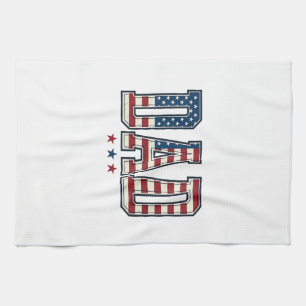 Patriotischer Vater Amerikanische Flagge Vintage V Geschirrtuch