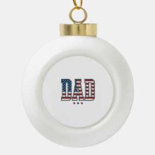 Patriotischer Vater Amerikanische Flagge Vintage V Keramik Kugel-Ornament