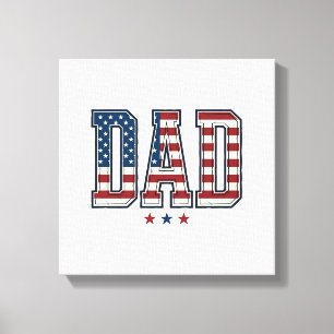 Patriotischer Vater Amerikanische Flagge Vintage-V Leinwanddruck