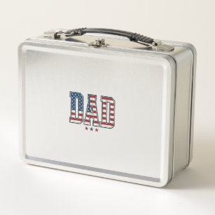 Patriotischer Vater Amerikanische Flagge Vintage V Metall Brotdose