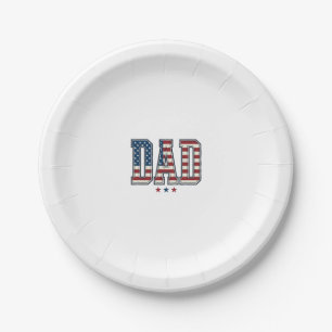 Patriotischer Vater Amerikanische Flagge Vintage V Pappteller